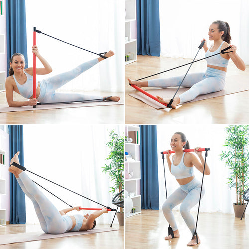 Fitness Bar with Resistance Bands